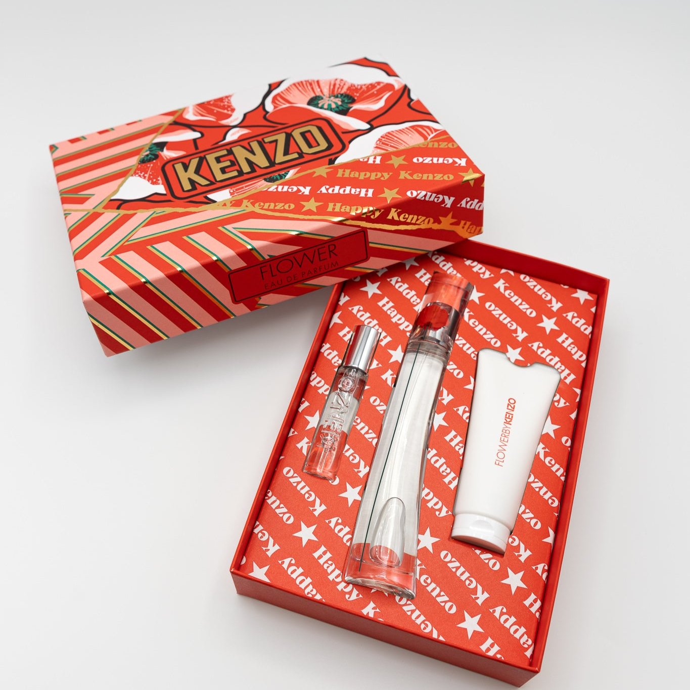 Kenzo Flower Eau de Parfum Giftset 50 ML Eau de Parfum, 75 ML Bodylotion & 10 ML Travelspray
