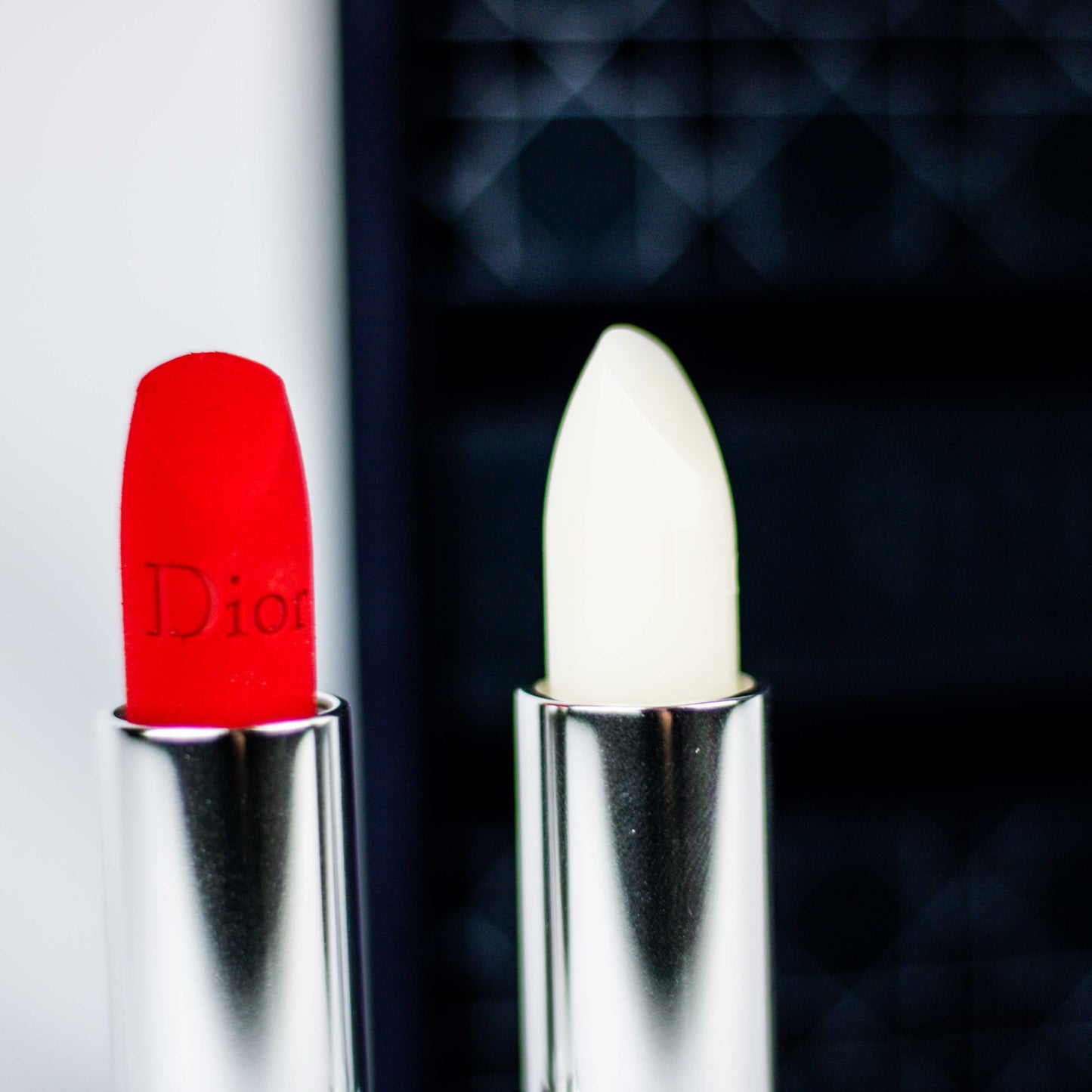 Dior Rouge Deluxe set of 2 colour lipsticks Floral Lip care 000 Diornatural bal & 999 Velvet