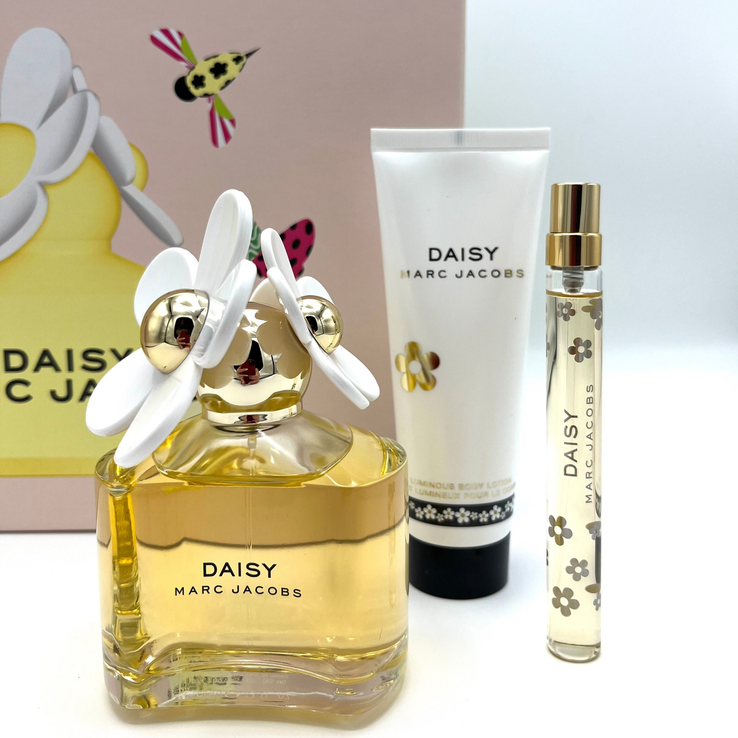 Marc Jacobs Daisy Giftset 100 ML Eau de Toilette, Travelspray 10 & 50 ML Bodylotion