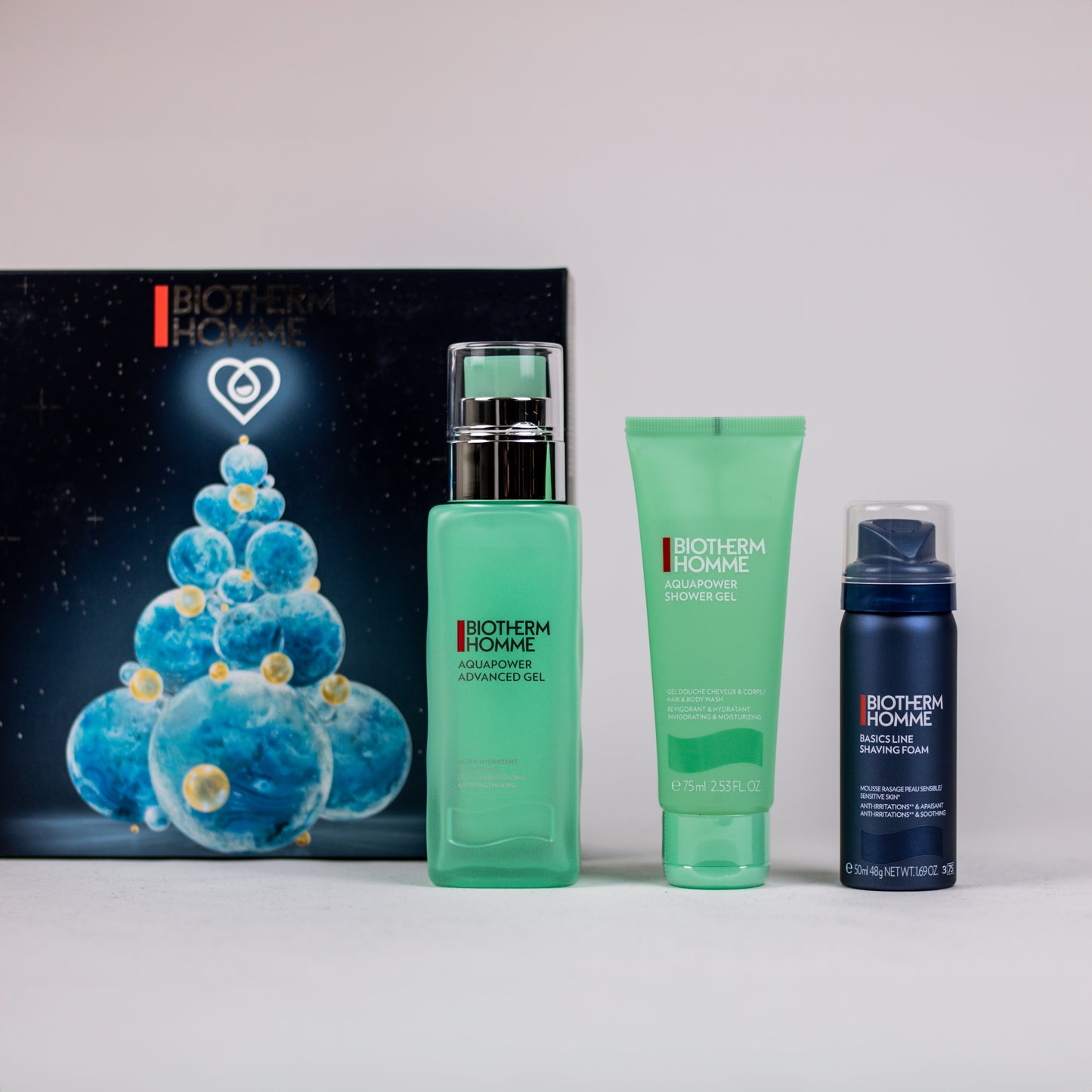 Biotherm Homme Giftset Aquapower 75 ML, Douche gel 75 ML & Shaving foam 75 ML