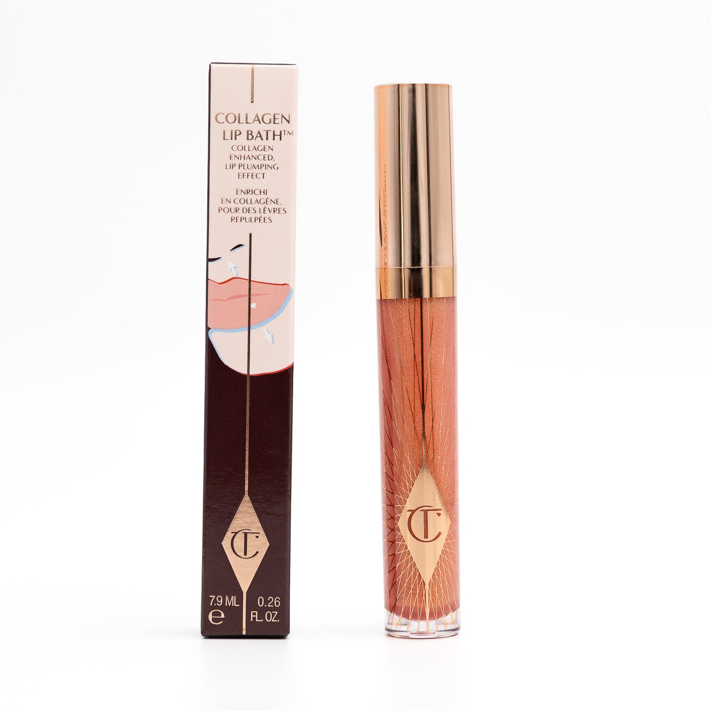 Charlotte Tilbury Collagen Lip Bath – Peachy Plum – Plumping Lipgloss