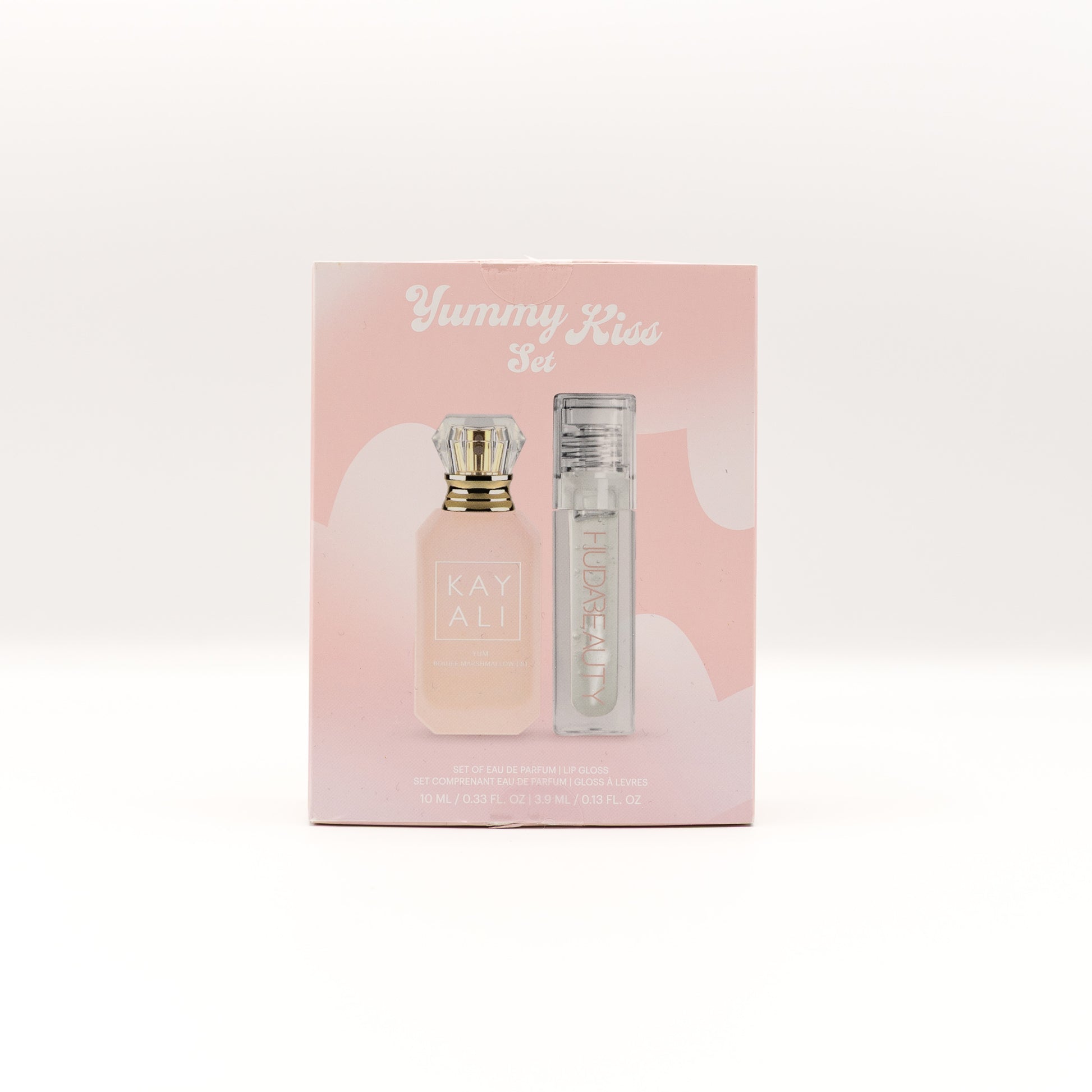 Kayali Yummy Kiss set - Kayali Boujee | Marshmallow 81| 10 ML Eau de Parfum & Huda Beauty Faux Filler Gloss