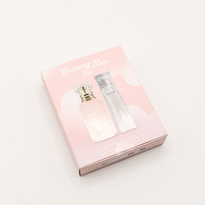 Kayali Yummy Kiss set - Kayali Boujee | Marshmallow 81| 10 ML Eau de Parfum & Huda Beauty Faux Filler Gloss