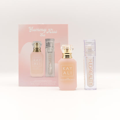 Kayali Yummy Kiss set - Kayali Boujee | Marshmallow 81| 10 ML Eau de Parfum & Huda Beauty Faux Filler Gloss