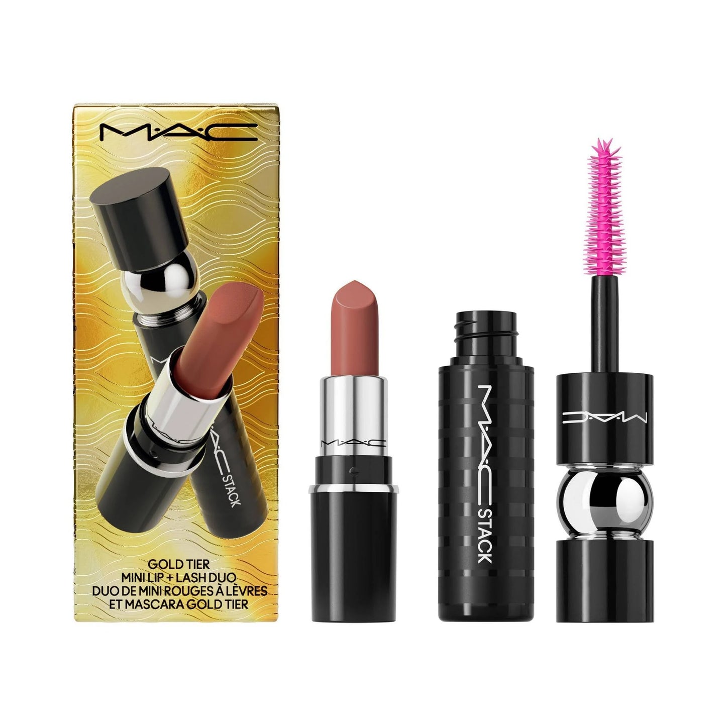 MAC Gold Tier Mini Lip & Lash Duo - 508 Hug me - Stack Mascara 